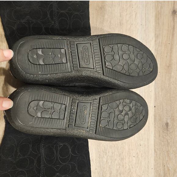 Coach Black Signature Print Leather Thelma Mid-Calf Winter Boot sz 6.5B Casual - Picture 5 of 8